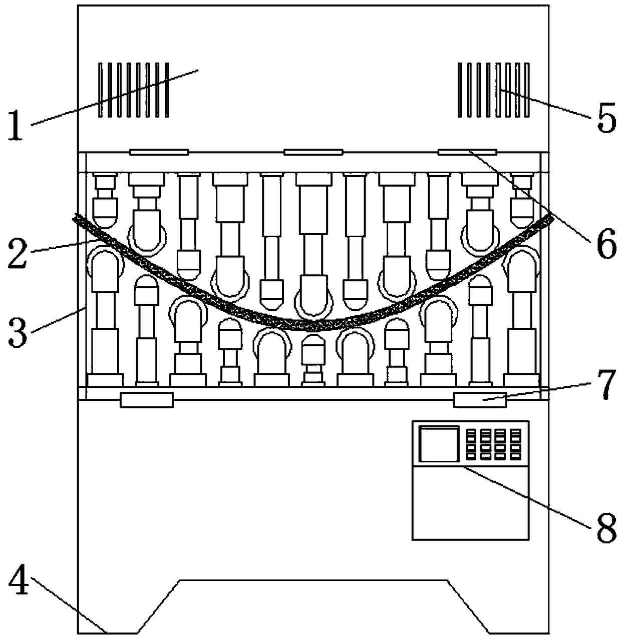 Bending processing device and method for boron-magnesium alloy deep processing