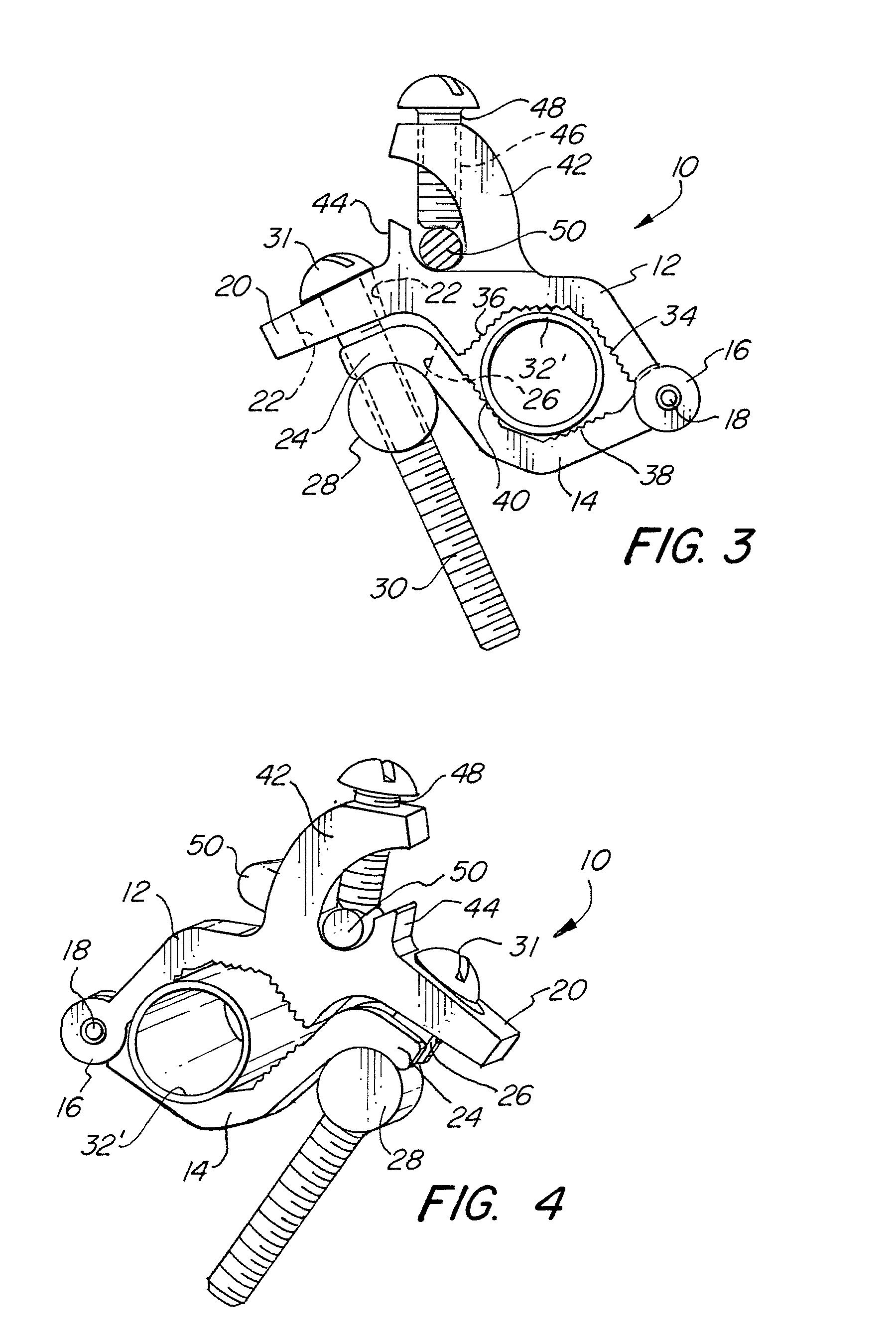 Electric ground clamp with pivoted jaws and single attached adjusting bolt and terminal block