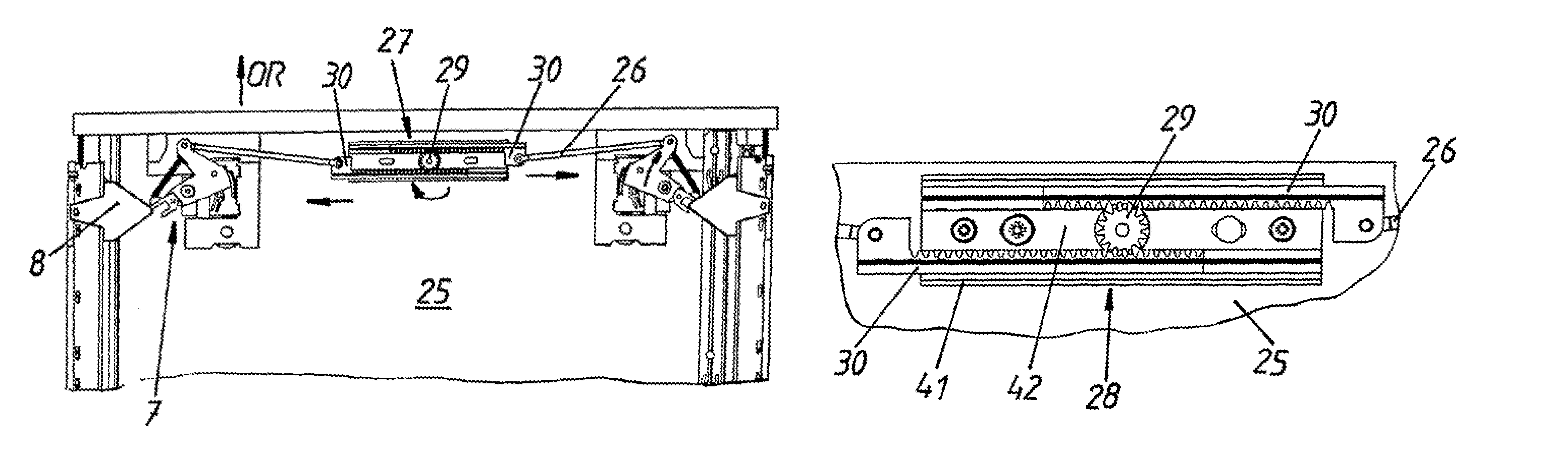 Lockable ejector device for a furniture part movably supported in piece of furniture