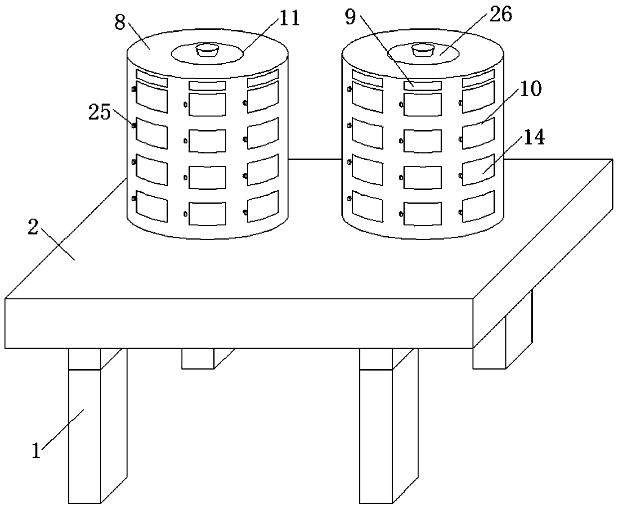 Instrument placement rack for surgical instrument table