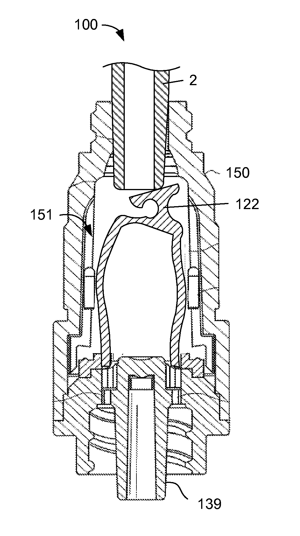 Needleless connector with folding valve