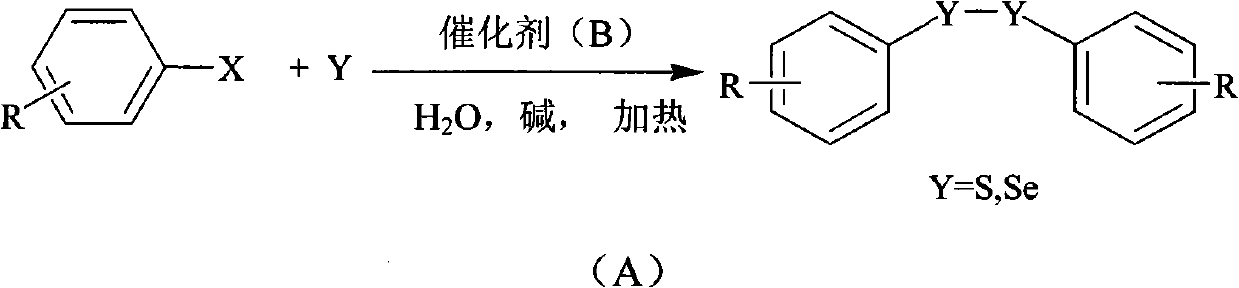 Method for preparing diaryl disulfide and diaryl diselenide under catalysis of aqueous phase