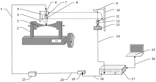 Internal stress measurement system and method for material based on photothermal radiation measurement