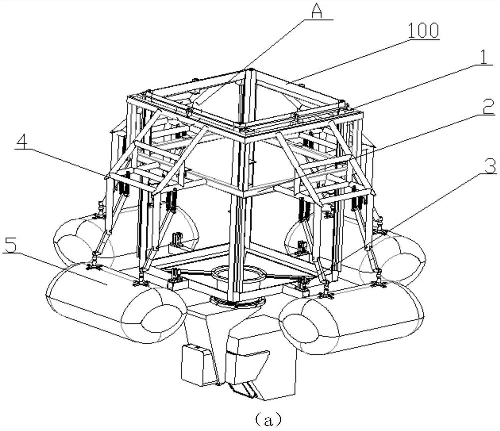 Aerostat pod landing buffer device and landing method