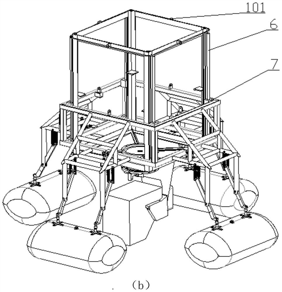 Aerostat pod landing buffer device and landing method