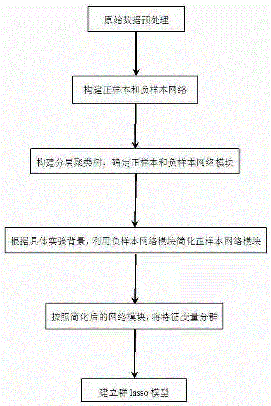 Method for clustering lasso cluster characteristics based on network analysis