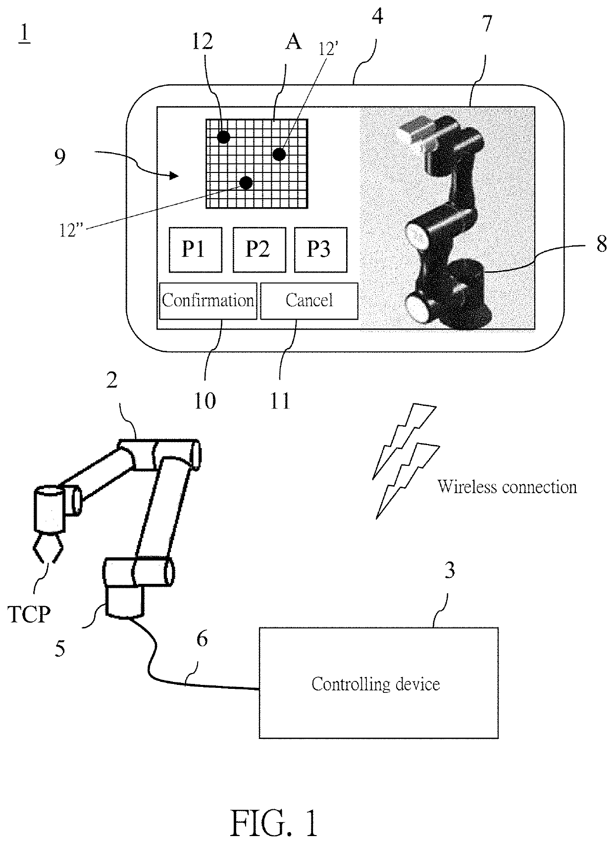 Partitioning method for a work space of a robot