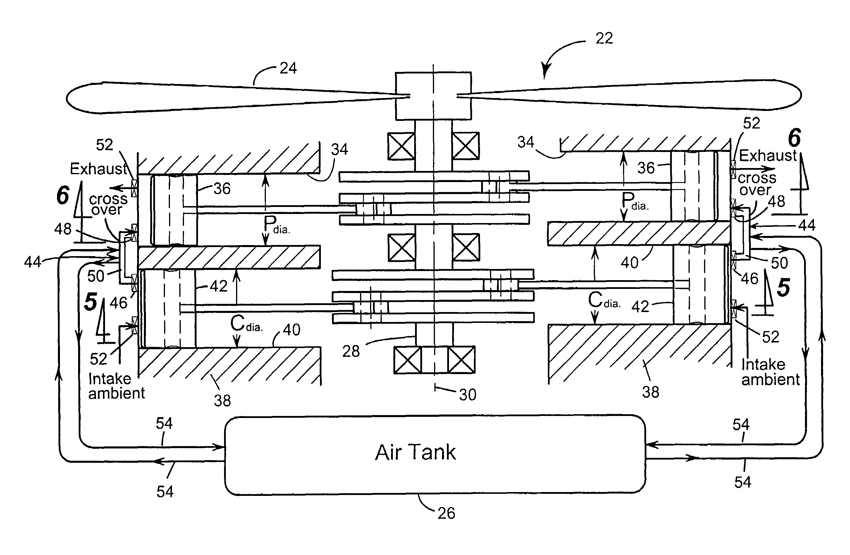 Split-cycle aircraft engine