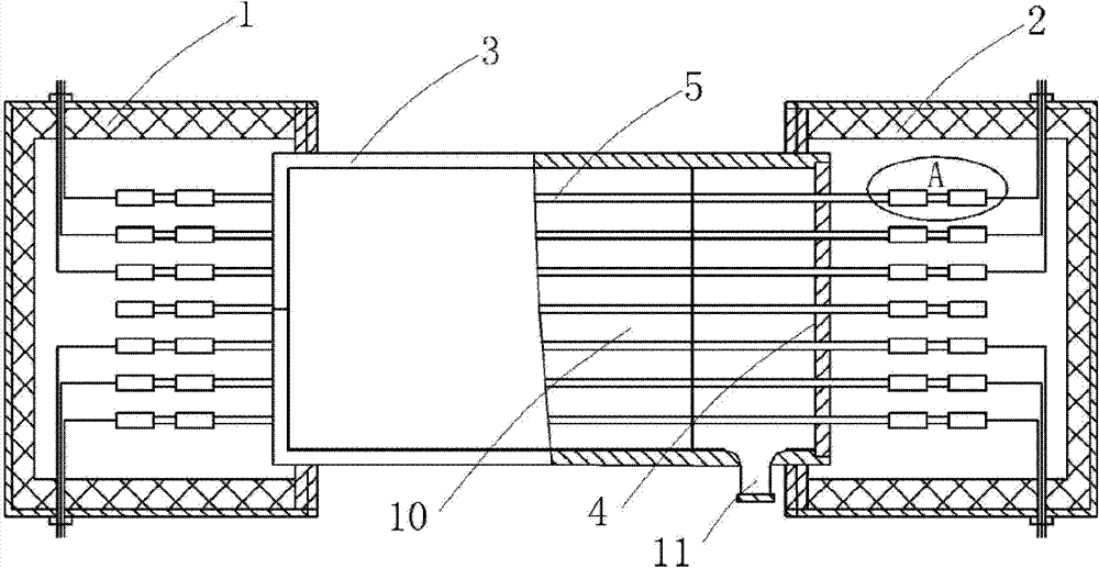 Metal ceramic insulator electrical penetration assembly of armoured conductors