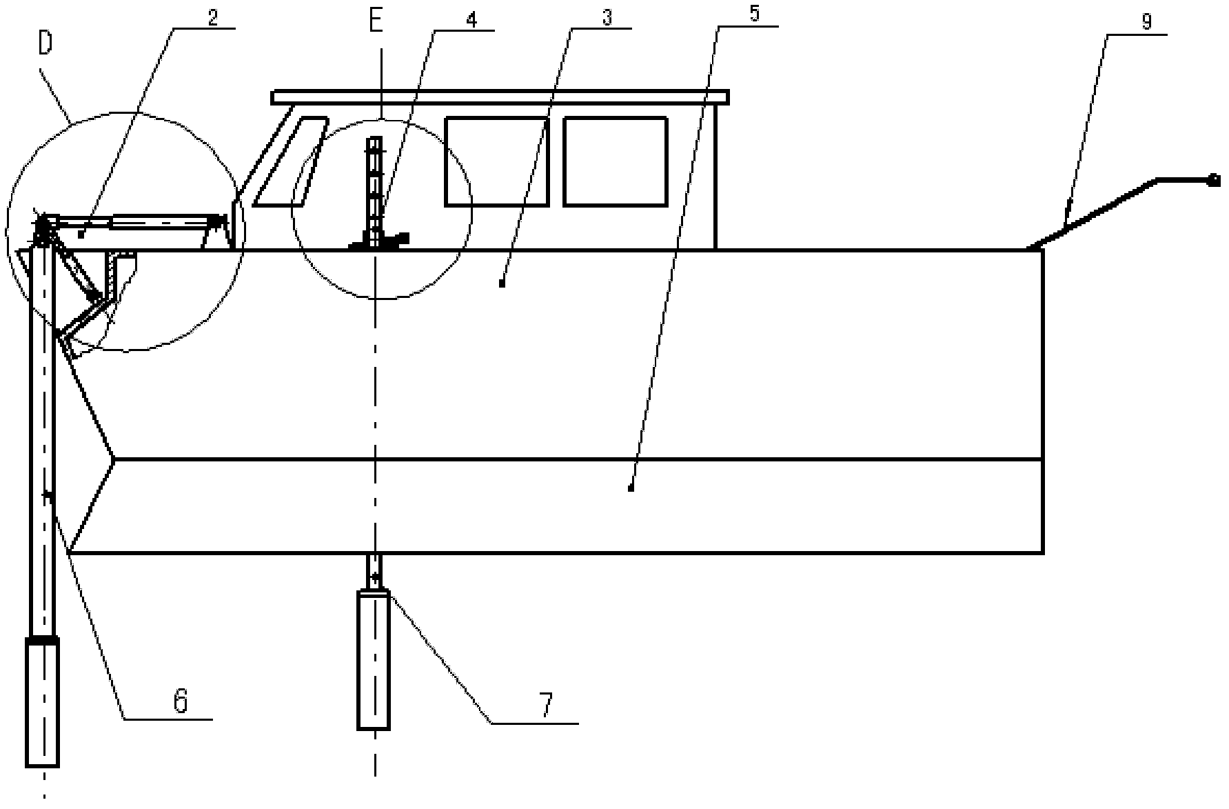 Double-body mechanical marine survey boat