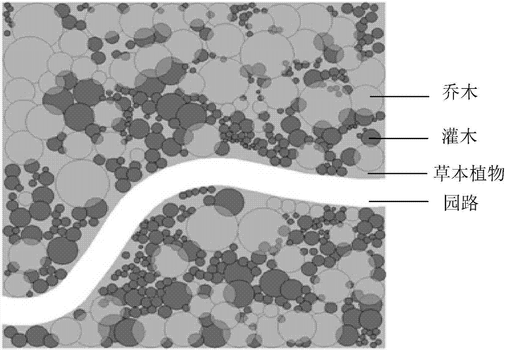 Construction method for urban park with nature-imitated biodiversity