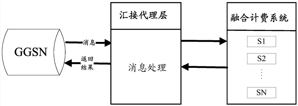 Message detection and shunt method in convergent billing, and tandem proxy device