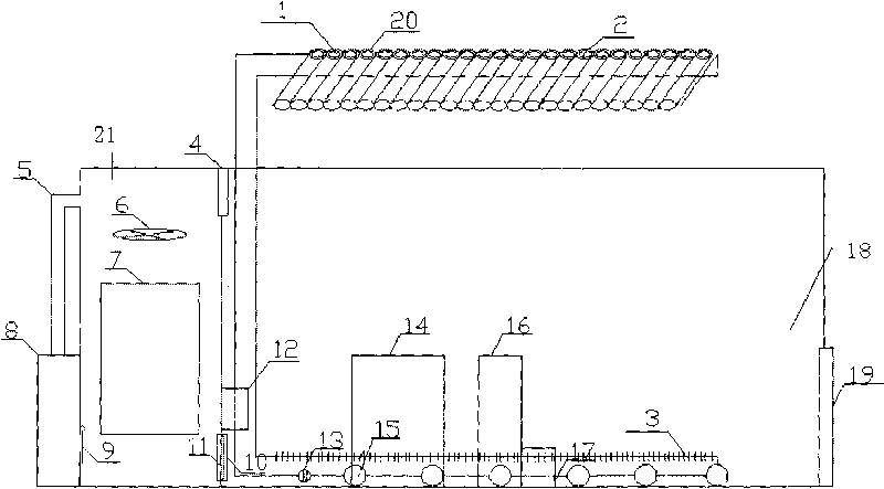 Solar light-electricity-heat integrated intelligent bulk curing barn