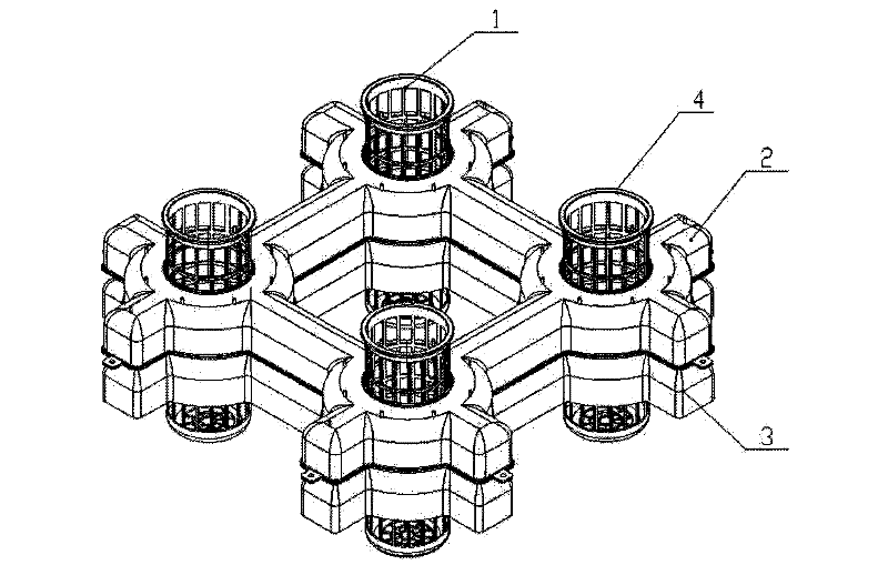 Combined ecological floating bed for water planting plants and flowers