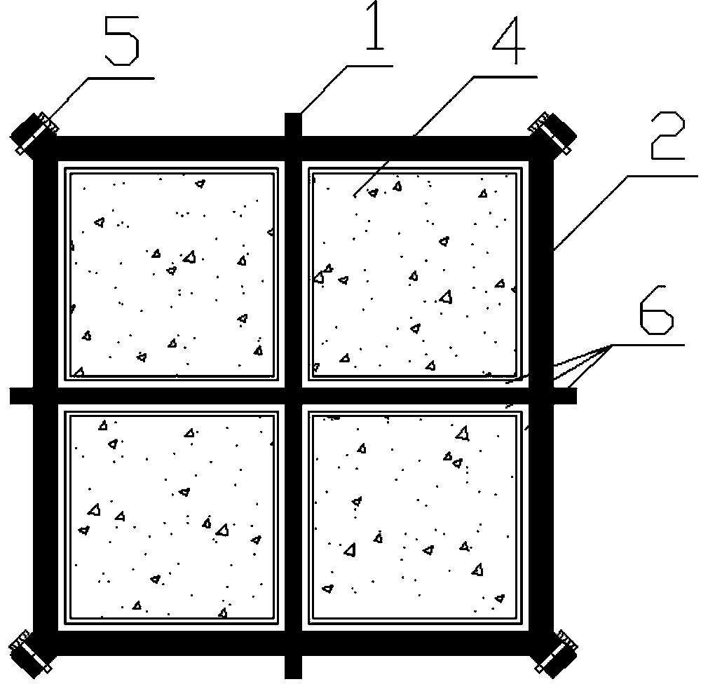 Rectangular steel tube variable-cross-section steel core anti-buckling limiting energy dissipation supporting member assembled with bolt shaped like Chinese character 'tian'