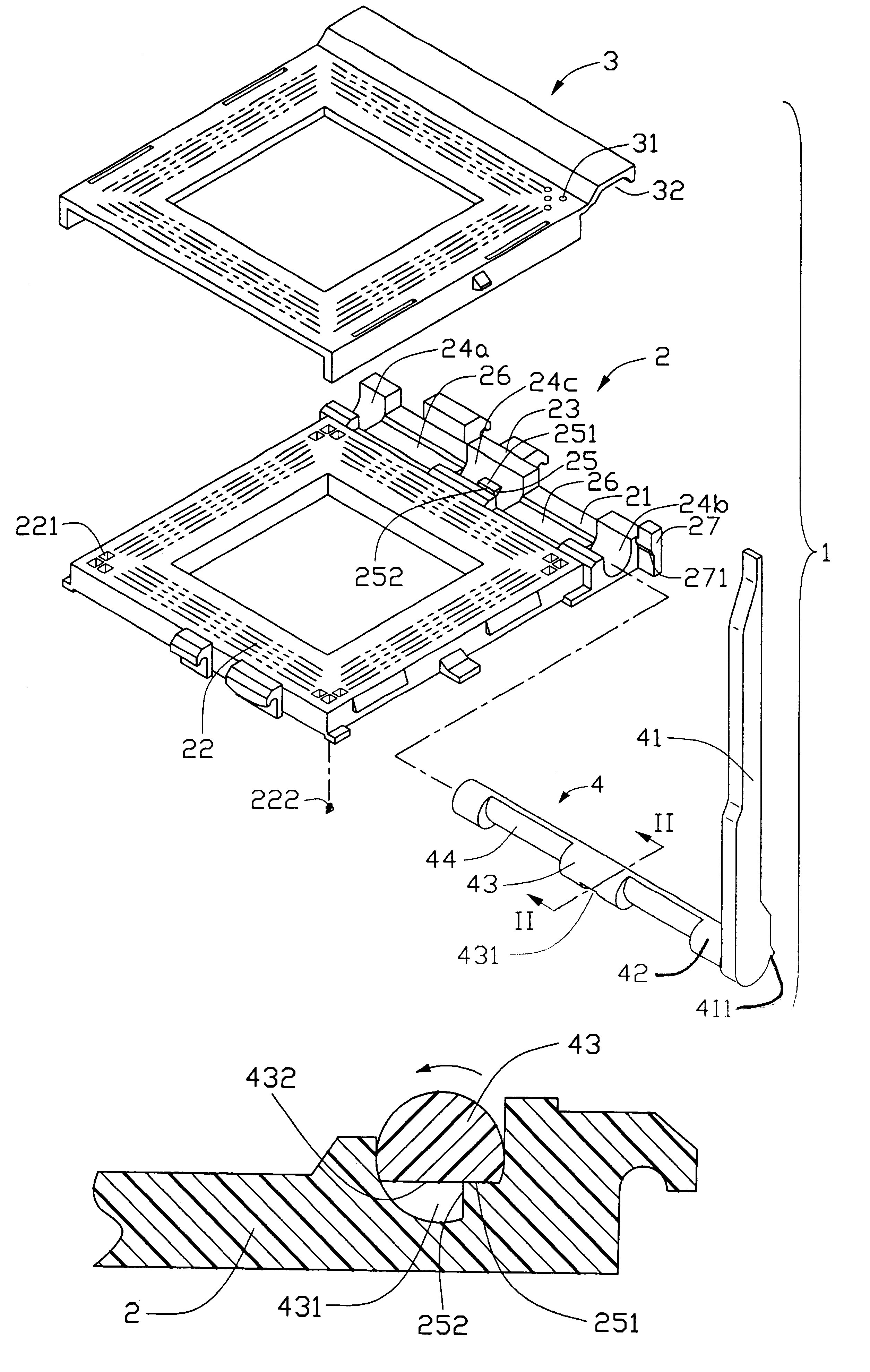 Electrical connector with operation lever positioning configuration