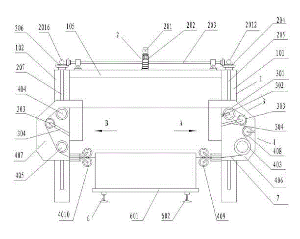 Four-column framework diamond string-bead rope gang saw