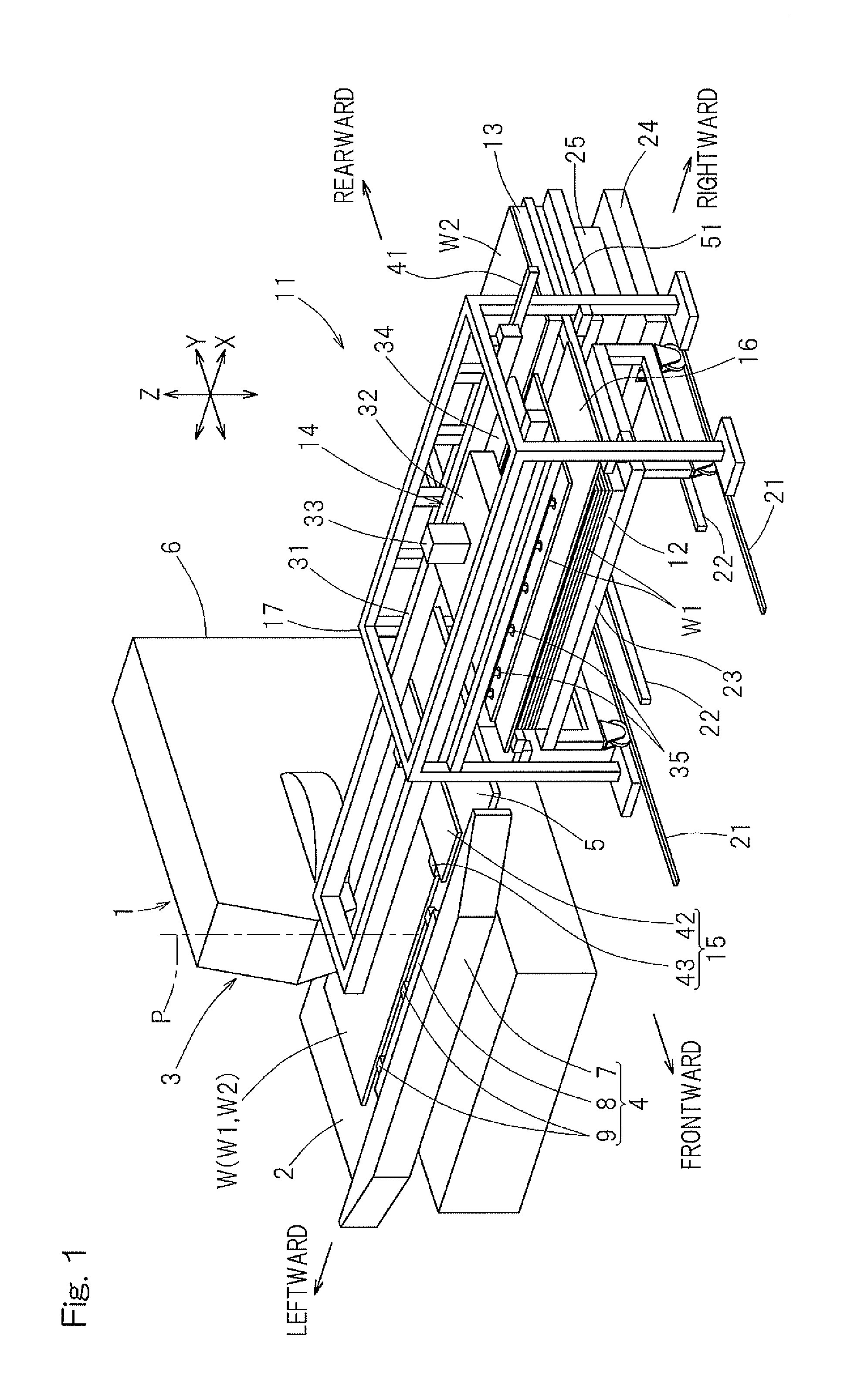 Plate conveyance apparatus and plate processing system using same