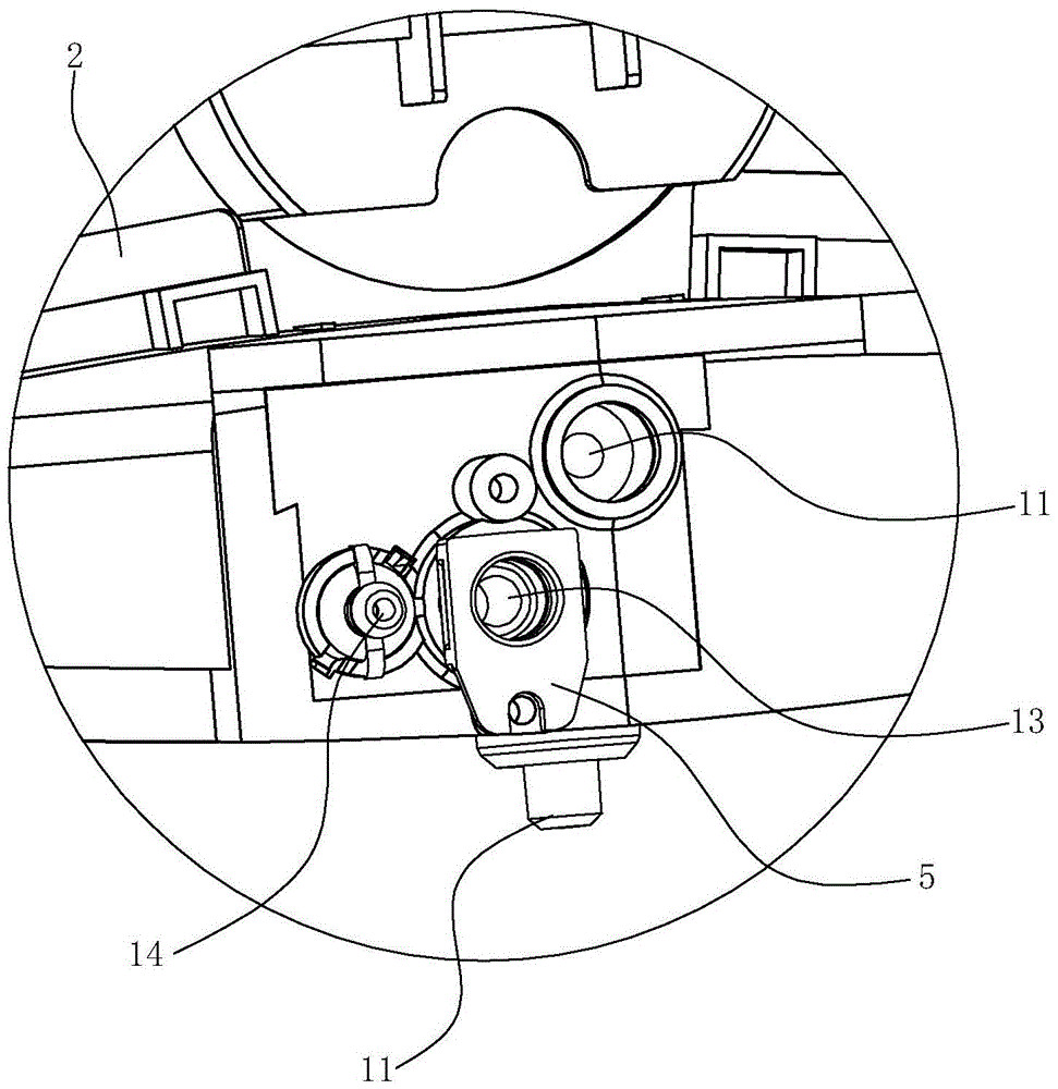 An installation structure of a coffee machine spout