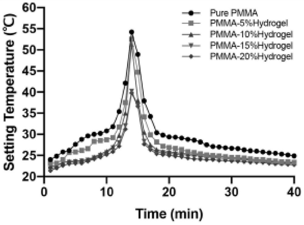 Bone cement hydrogel composite material for vertebroplasty and preparation method of bone cement hydrogel composite material