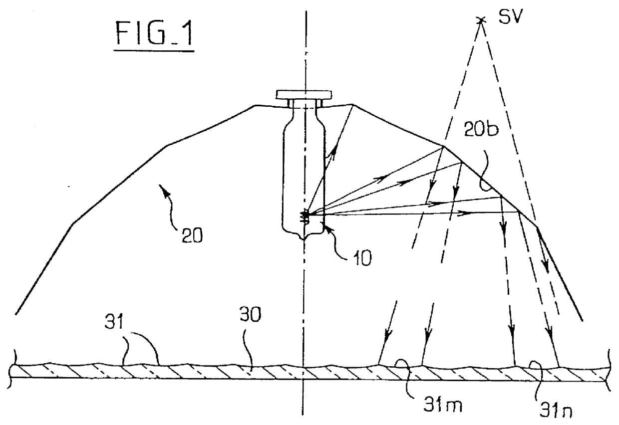 Motor vehicle headlight with a reflector for generating a wide beam, and with a striated cover lens