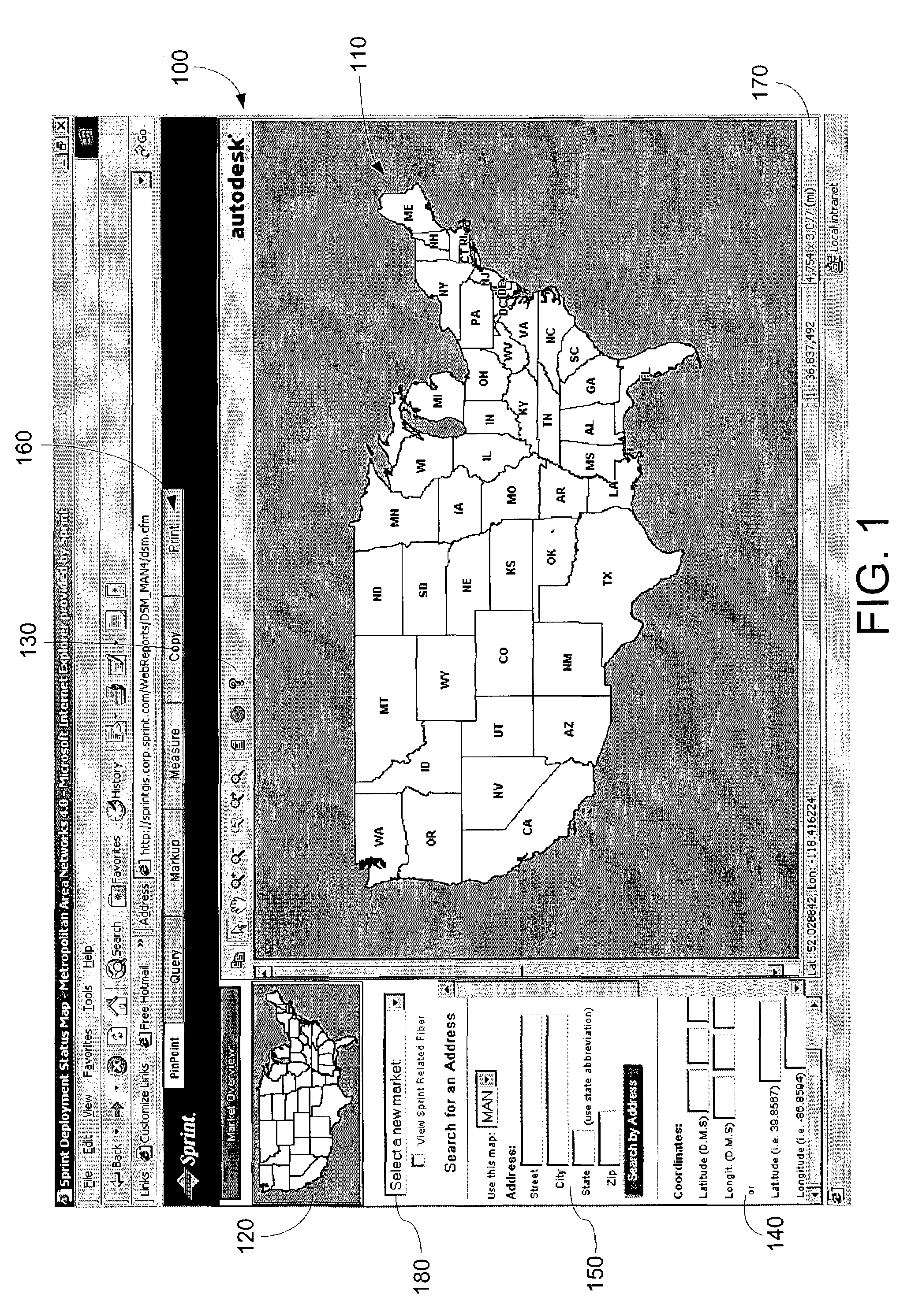 System and method for mapping deployment status of high bandwidth metropolitan area networks