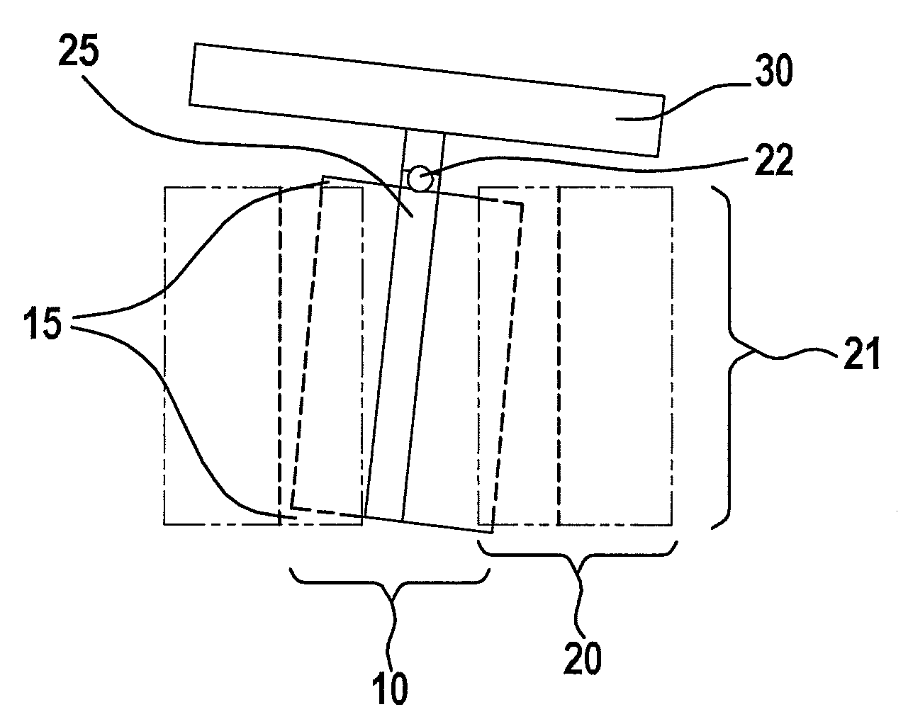 Comb drive including a pivotable mirror element