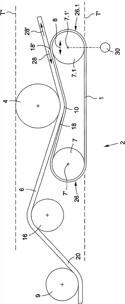 Device for driving a handrail for an escalator or moving walkway