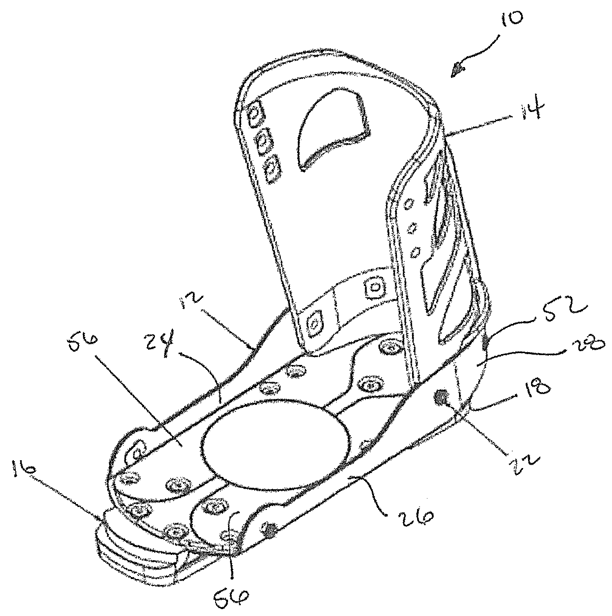 Downhill snow sport boot frame