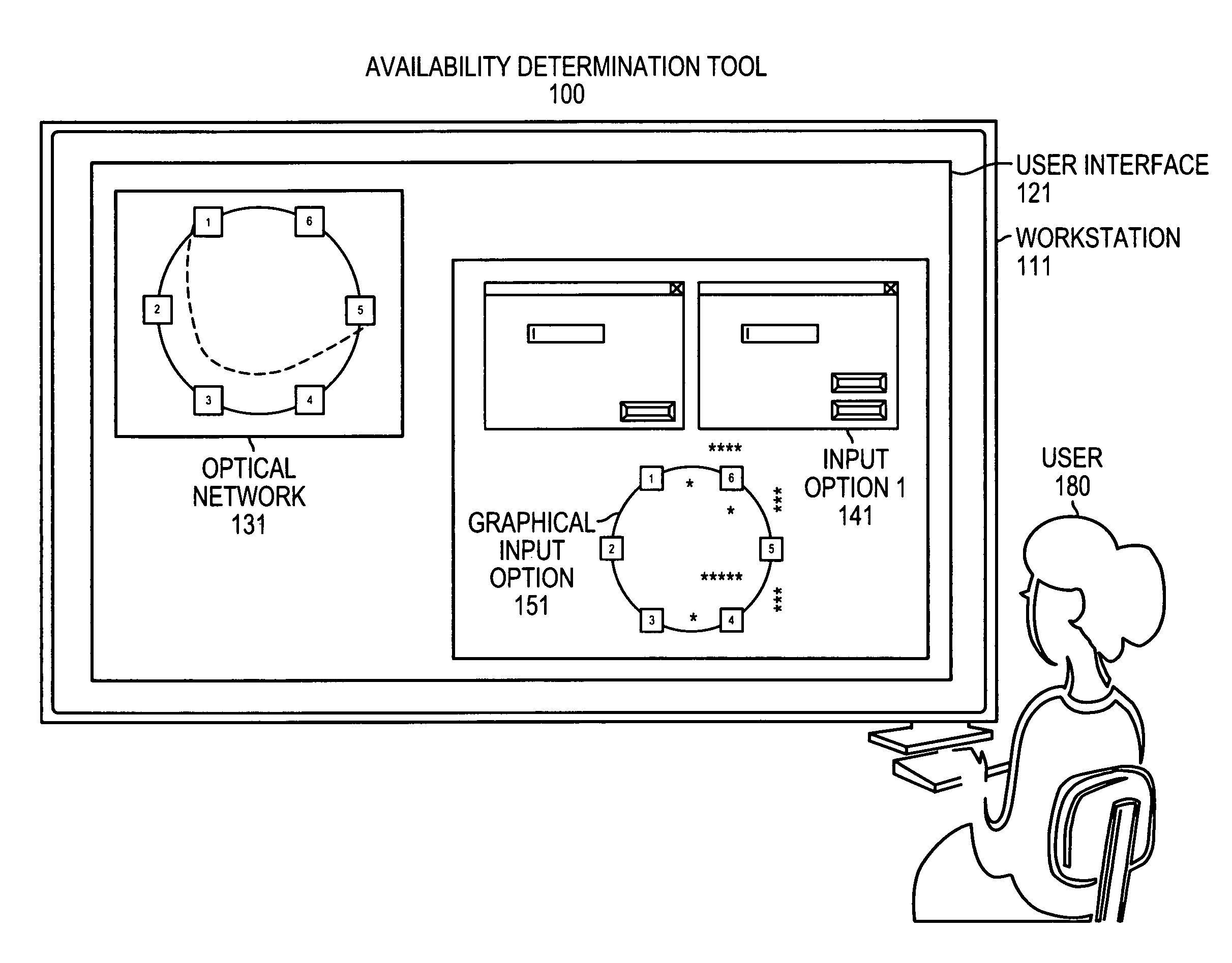 Method and apparatus for displaying and identifying available wavelength paths across a network