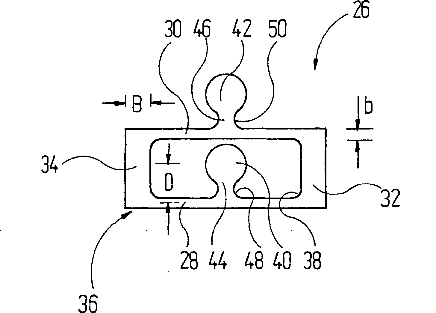 Elastically flexible coupling body