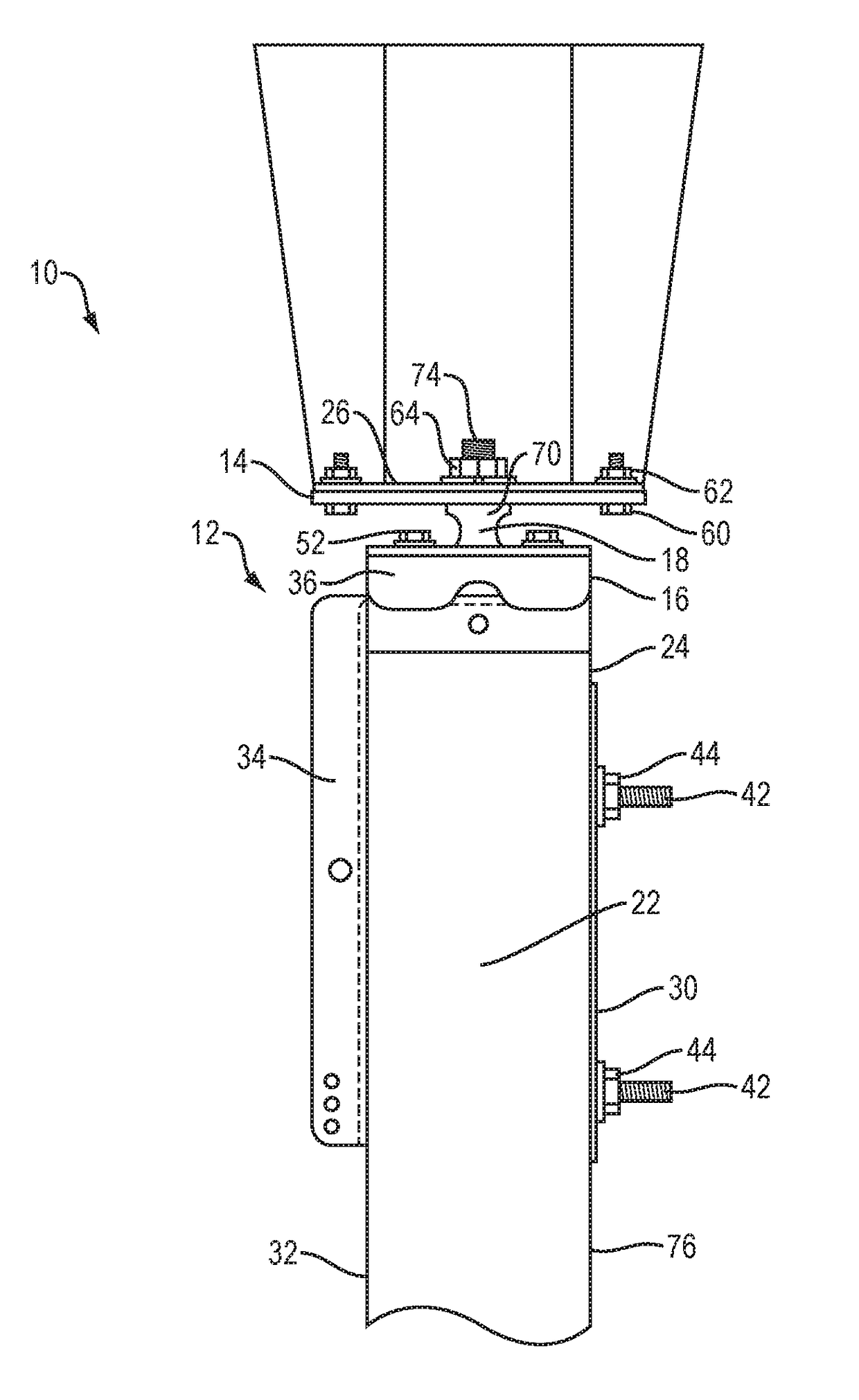 Bracket for antenna attachment