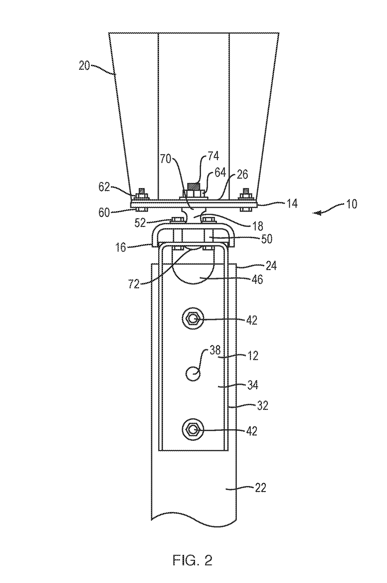 Bracket for antenna attachment