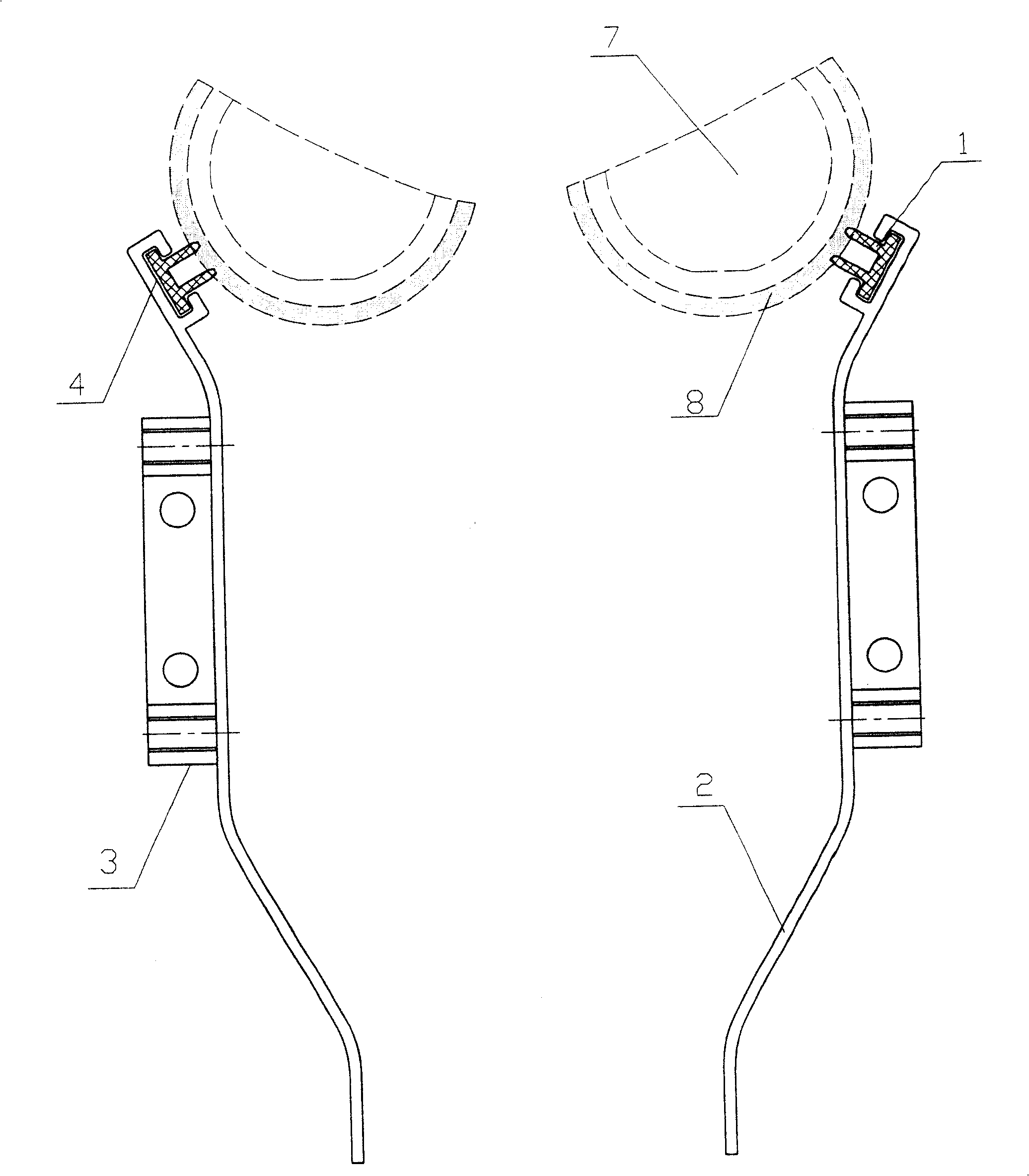 Winding-proof cloth-baffle device for flat knitting machine