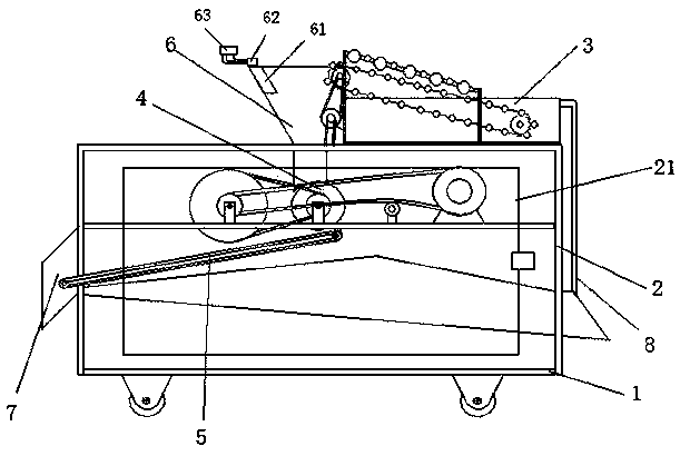 An intelligent vegetable washing and cutting all-in-one machine suitable for tall cabbage