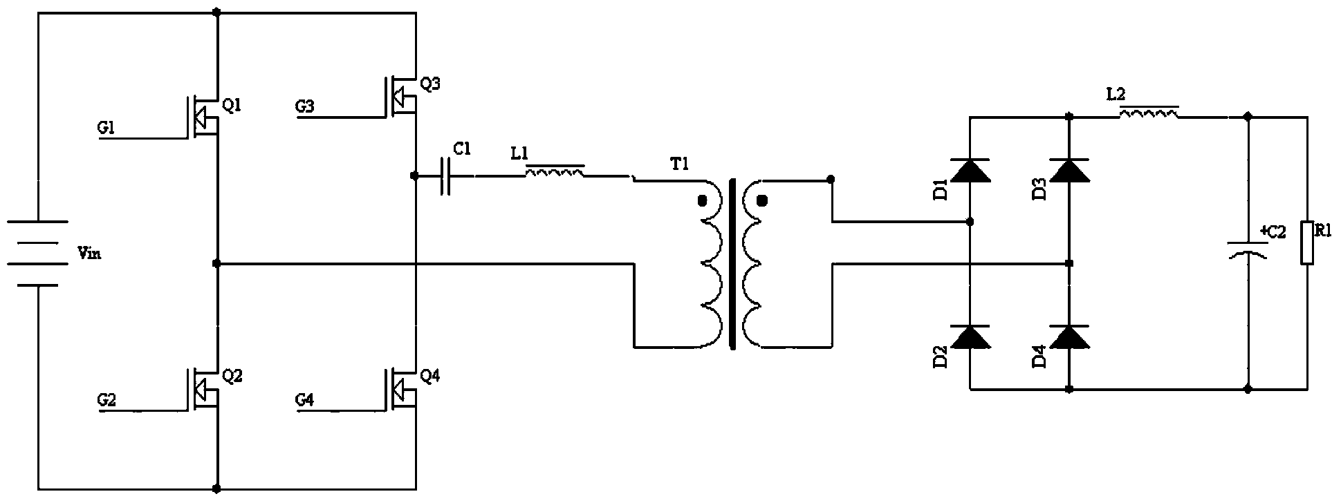 Phase-shift full-bridge converter circuit and control method