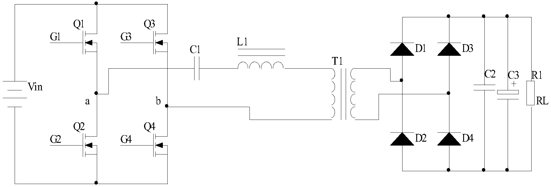 Phase-shift full-bridge converter circuit and control method