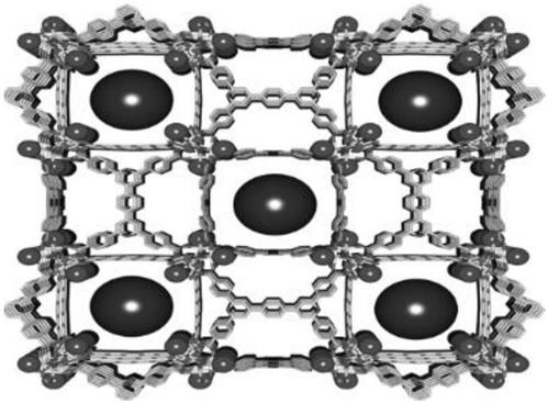 Dye and metal organic framework material and preparation method and application thereof