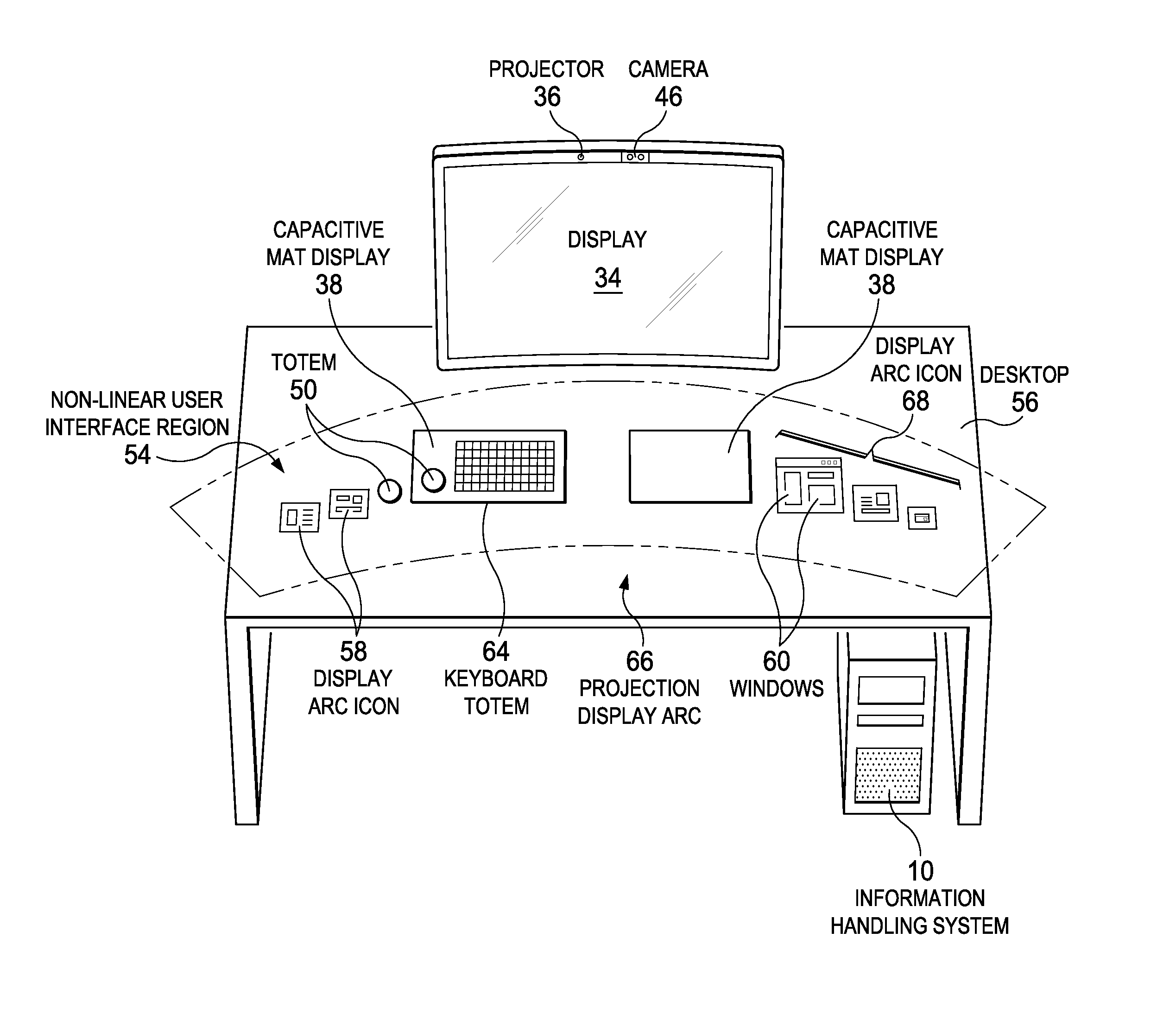 Capacitive Mat Information Handling System Display and Totem Interactions