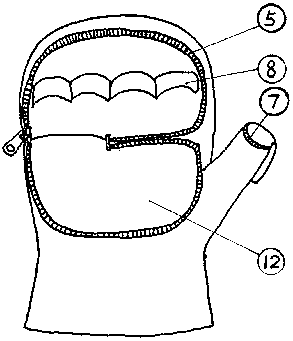 Glove with finger exposing seams and zippers