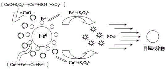 A kind of method utilizing dual catalyst heterogeneous activation persulfate to treat organic waste water