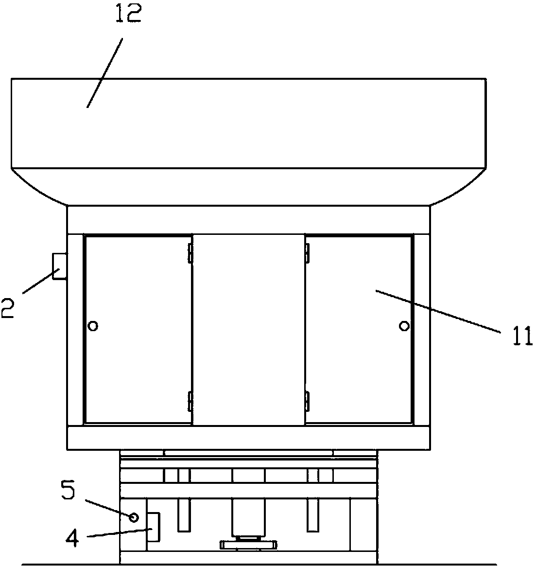 Bathroom cabinet having foot pad base with adjustable height