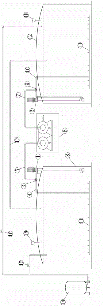 Forced flow mixing technology and device for solar photo-thermal power generation energy storage tank body