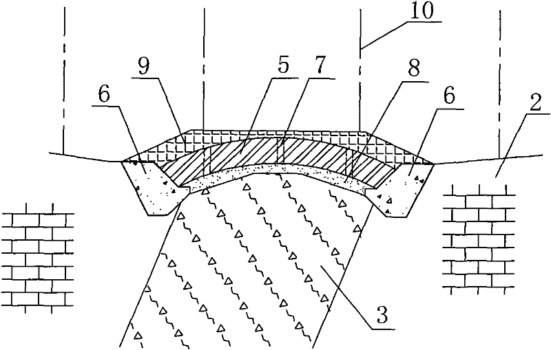 Reinforced structure for foundation with wide defect and construction method thereof