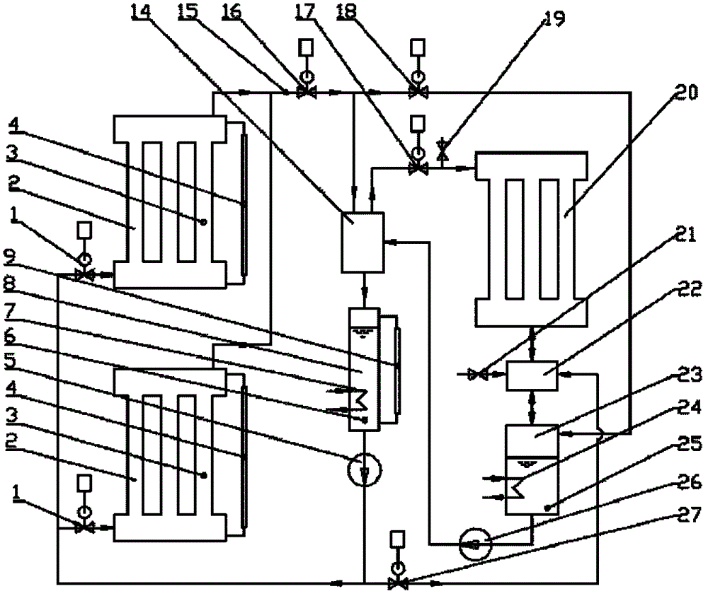 Branch-control and phase-change heat exchange system and method based on two-stage steam-liquid heat exchanger