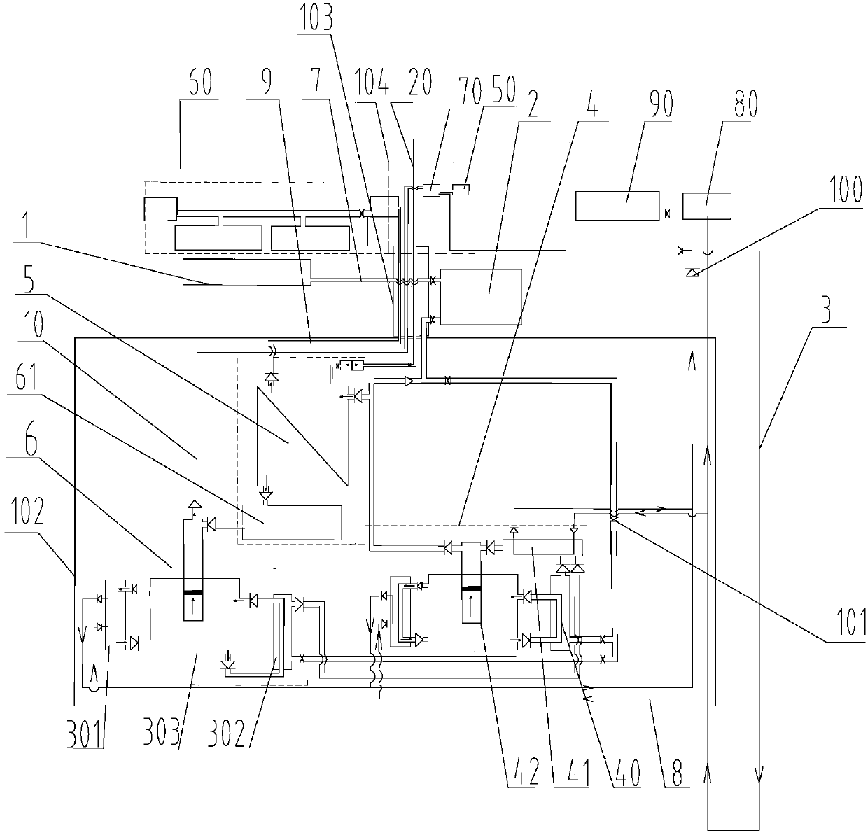 A system for seawater desalination treatment using geothermal resources and its treatment process