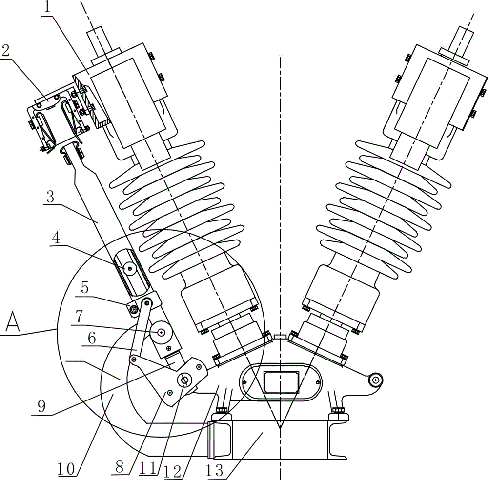 Transmission structure grounding switch