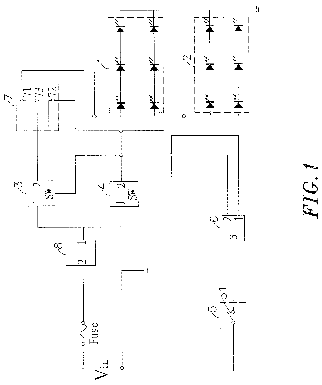 Door-status warning light circuit