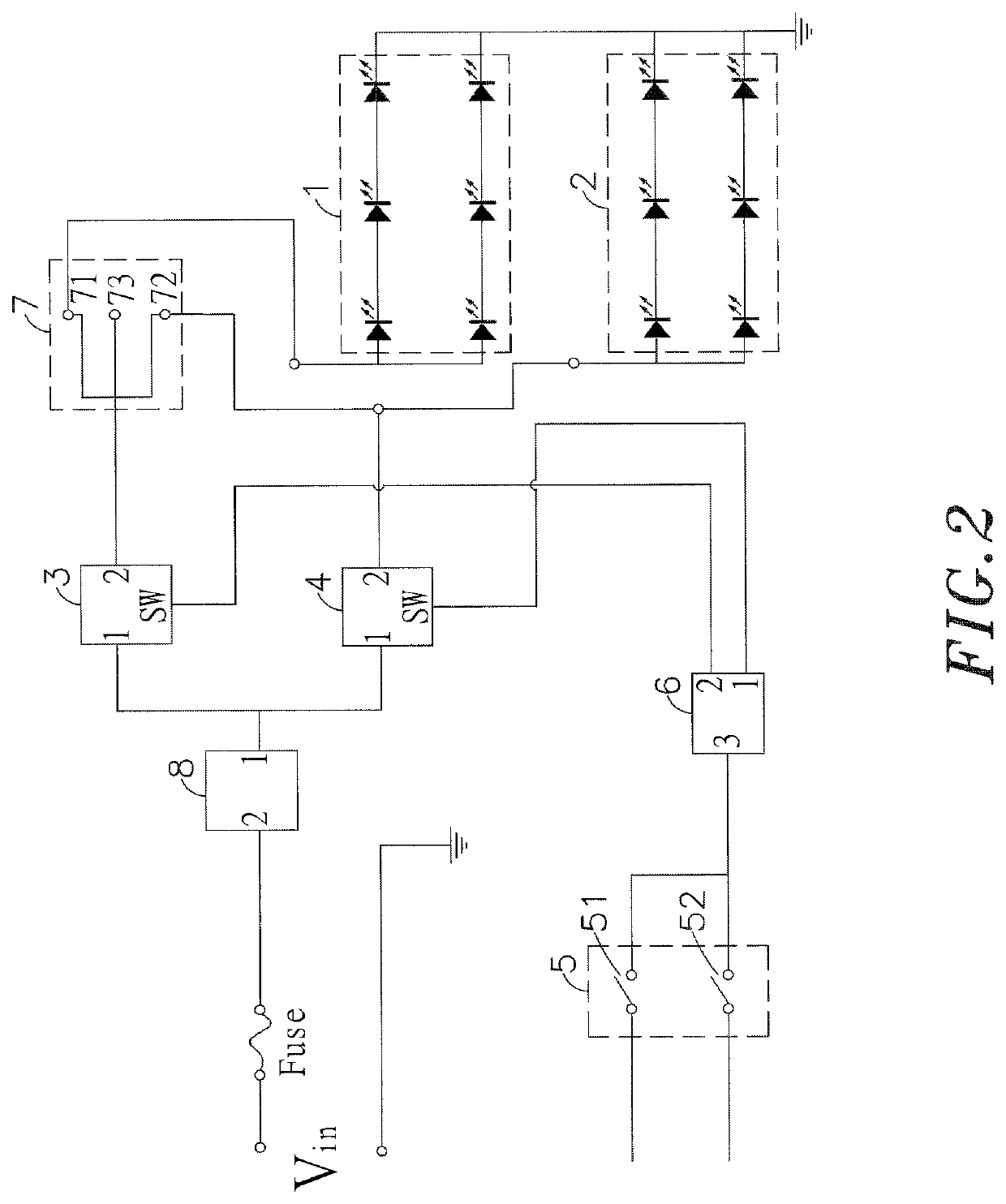 Door-status warning light circuit