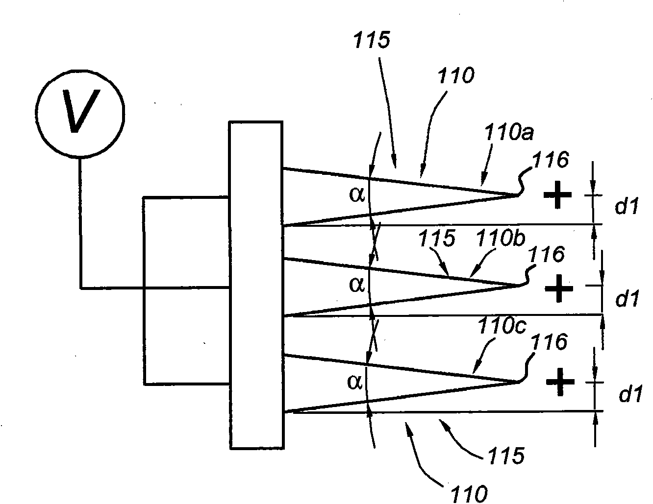 Use of an electric field for the removal of droplets in a gaseous fluid